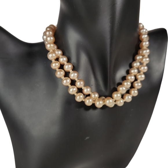 Vintage 2 Strand Pearl Necklace - Picture 3 of 6